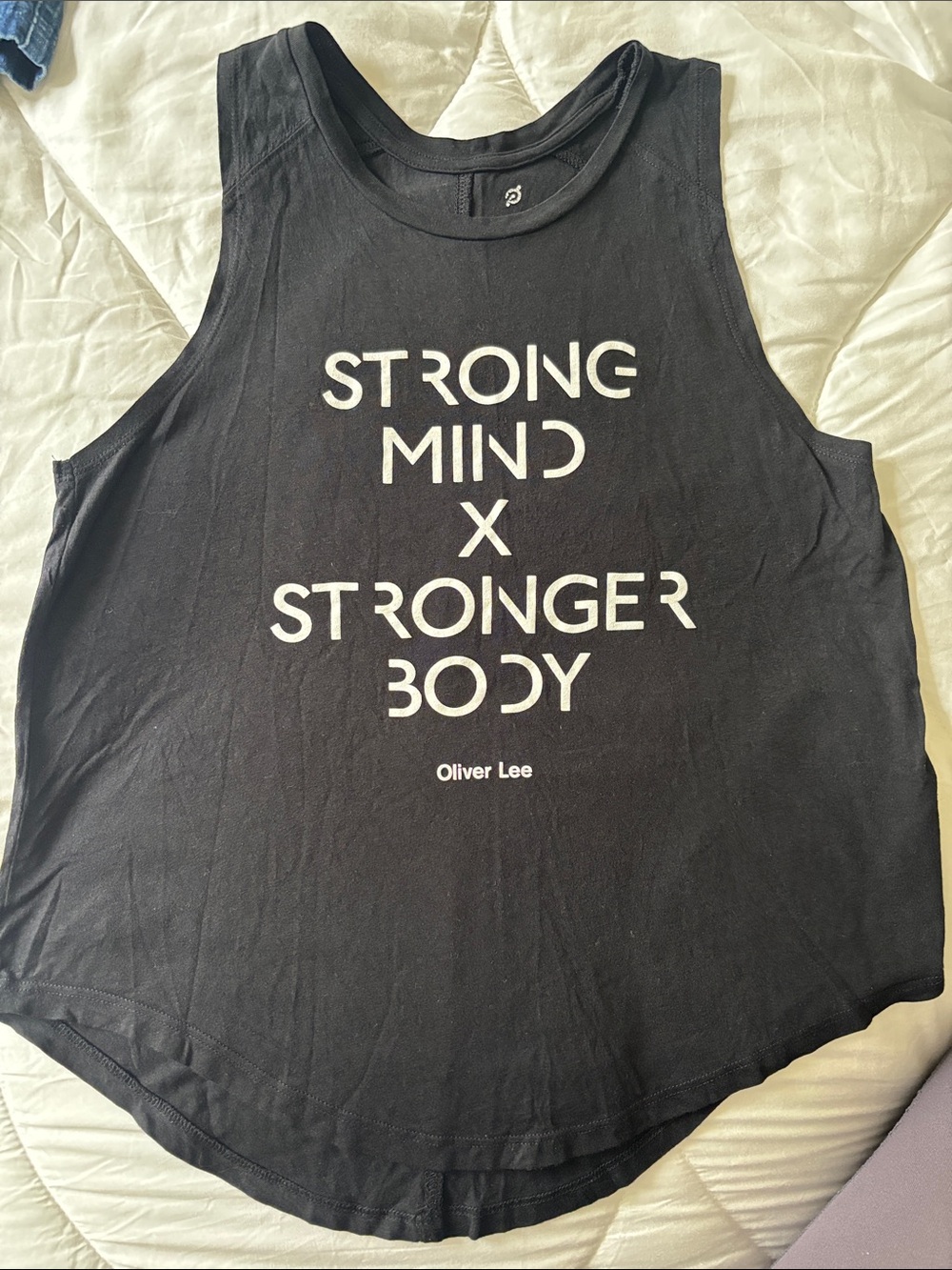 Peloton Black Muscle Tank with White Logo